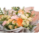 Bouquet of roses, carnations and matthiolas